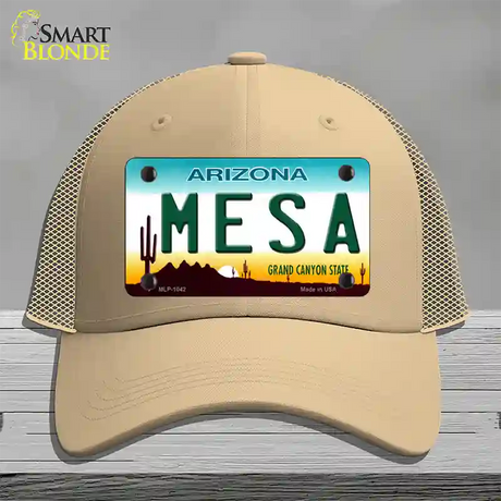 Mesa Arizona Novelty License Plate Hat Mesh / Khaki