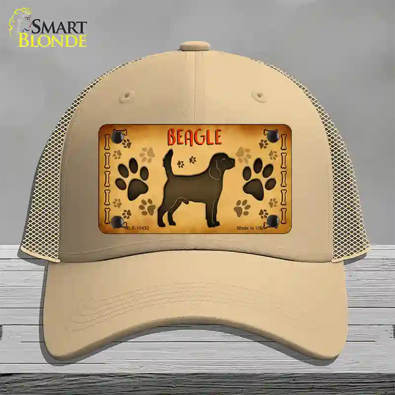 Beagle Novelty License Plate Hat Mesh / Khaki