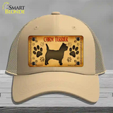 Cairn Terrier Novelty License Plate Hat Mesh / Khaki