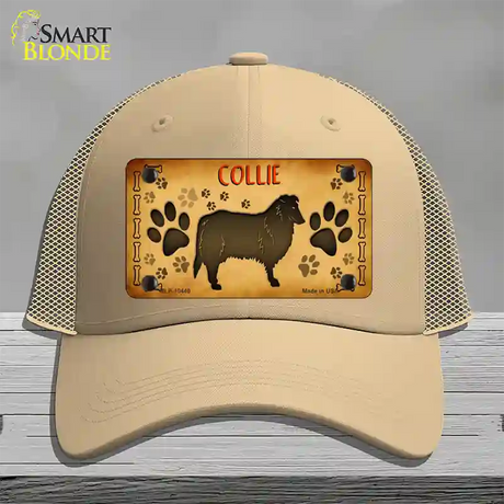 Collie Novelty License Plate Hat Mesh / Khaki