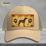 Great Dane Novelty License Plate Hat Mesh / Khaki