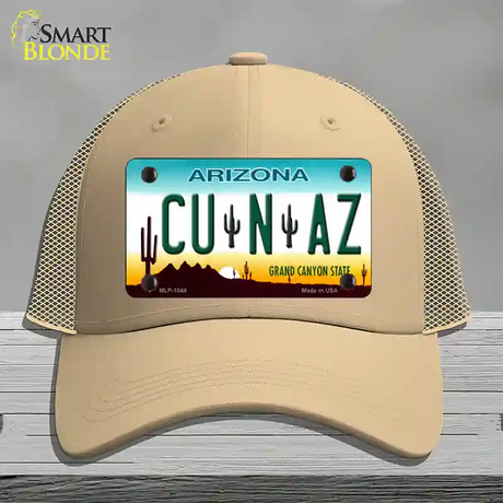 Cu N Az Novelty License Plate Hat Mesh / Khaki