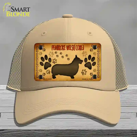 Pembroke Welsh Corgi Novelty License Plate Hat Mesh / Khaki