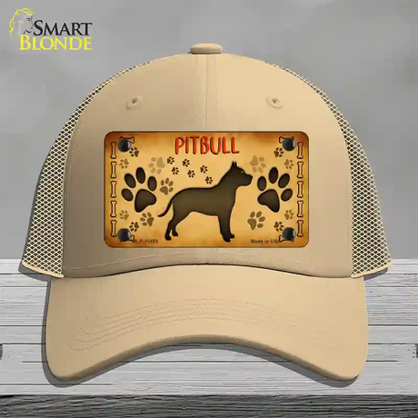 Pitbull Novelty License Plate Hat Mesh / Khaki