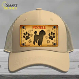 Poodle Novelty License Plate Hat Mesh / Khaki