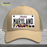 Maryland State MD Novelty License Plate Hat Mesh / Khaki