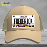 Frederick Maryland Novelty License Plate Hat Mesh / Khaki