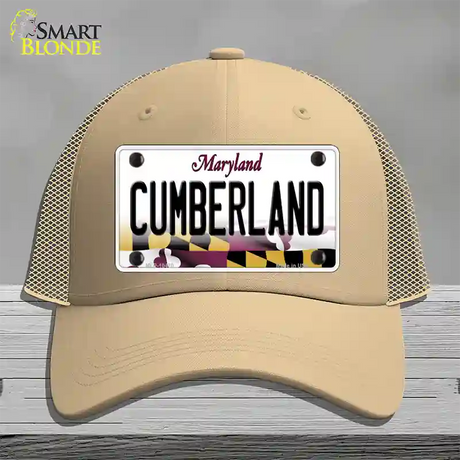 Cumberland Maryland Novelty License Plate Hat Mesh / Khaki