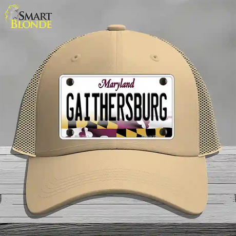 Gaithersburg Maryland Novelty License Plate Hat Mesh / Khaki