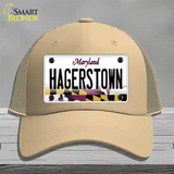 Hagerstown Maryland Novelty License Plate Hat Mesh / Khaki