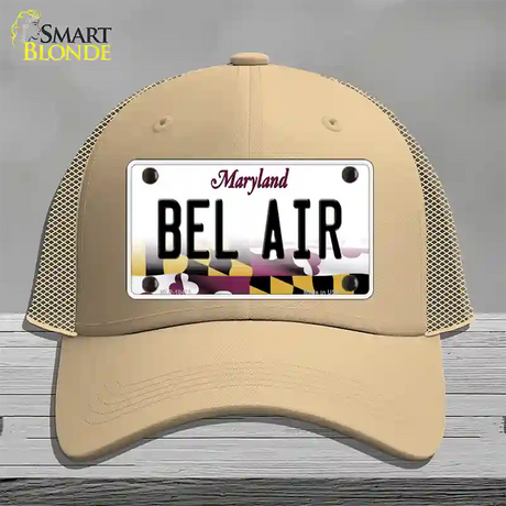 Bel Air Maryland Novelty License Plate Hat Mesh / Khaki