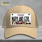 Maryland Girl Maryland Novelty License Plate Hat Mesh / Khaki