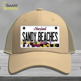 Sandy Beaches Maryland Novelty License Plate Hat Mesh / Khaki