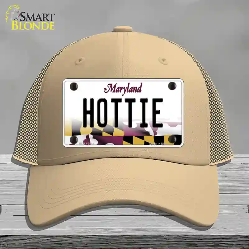 Hottie Maryland Novelty License Plate Hat Mesh / Khaki