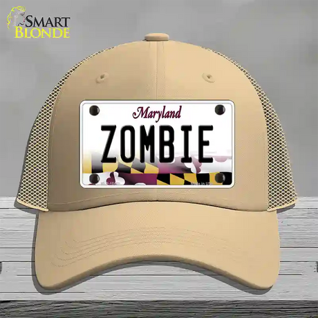 Zombie Maryland Novelty License Plate Hat Mesh / Khaki