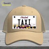 Taxi Maryland Novelty License Plate Hat Mesh / Khaki