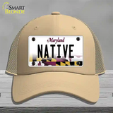 Native Maryland Novelty License Plate Hat Mesh / Khaki