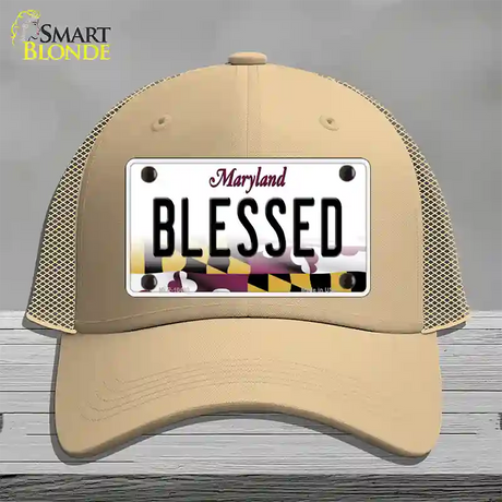 Blessed Maryland Novelty License Plate Hat Mesh / Khaki