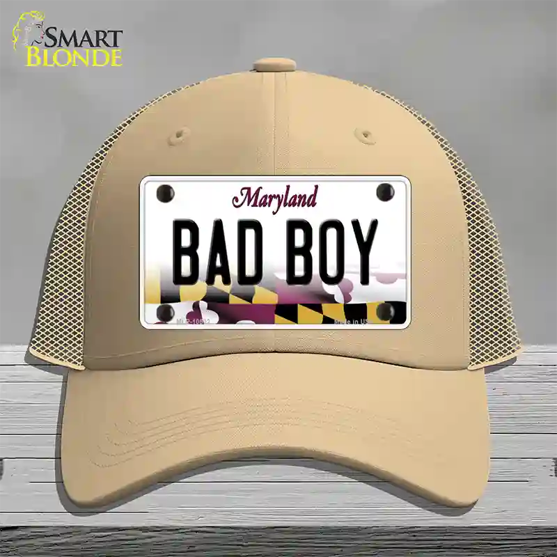 Bad Boy Maryland Novelty License Plate Hat Mesh / Khaki