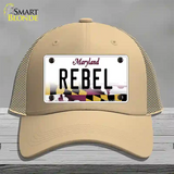 Rebel Maryland Novelty License Plate Hat Mesh / Khaki