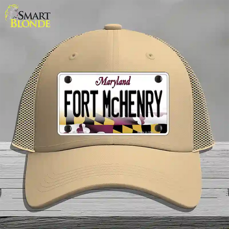 Fort McHenry Maryland Novelty License Plate Hat Mesh / Khaki