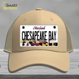 Chesapeake Bay Maryland Novelty License Plate Hat Mesh / Khaki