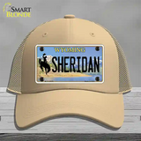 Sheridan Wyoming Novelty License Plate Hat Mesh / Khaki