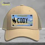 Cody Wyoming Novelty License Plate Hat Mesh / Khaki