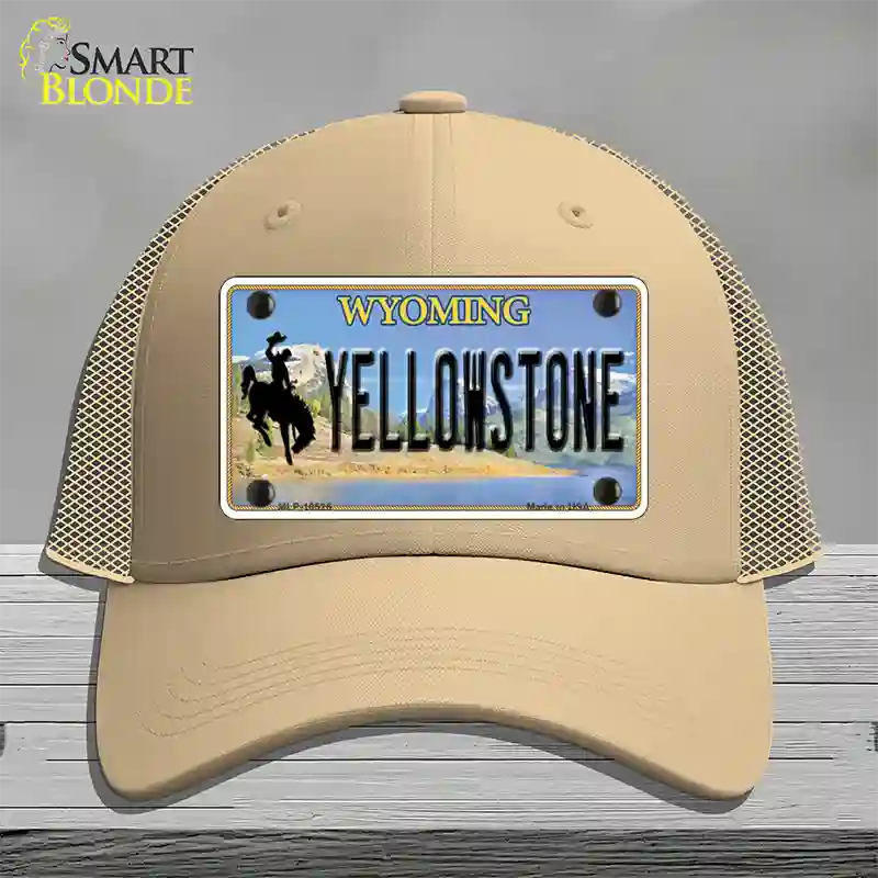 Yellowstone Wyoming Novelty License Plate Hat Mesh / Khaki