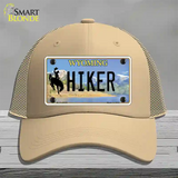 Hiker Wyoming Novelty License Plate Hat Mesh / Khaki