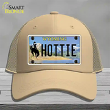 Hottie Wyoming Novelty License Plate Hat Mesh / Khaki