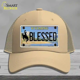 Blessed Wyoming Novelty License Plate Hat Mesh / Khaki