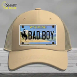 Bad Boy Wyoming Novelty License Plate Hat Mesh / Khaki