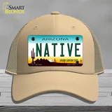 Native Arizona Novelty License Plate Hat Mesh / Khaki