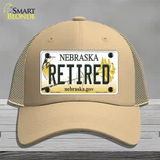 Retired Nebraska Novelty License Plate Hat Mesh / Khaki