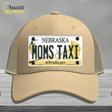 Moms Taxi Nebraska Novelty License Plate Hat Mesh / Khaki