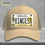 Princess Nebraska Novelty License Plate Hat Mesh / Khaki