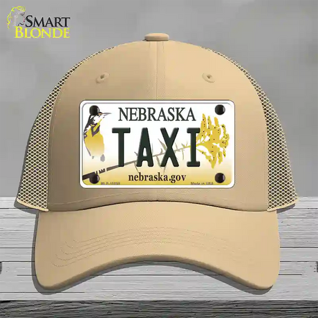 Taxi Nebraska Novelty License Plate Hat Mesh / Khaki