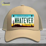 Whatever Arizona Novelty License Plate Hat Mesh / Khaki