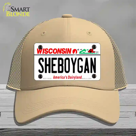 Sheboygan Wisconsin Novelty License Plate Hat Mesh / Khaki