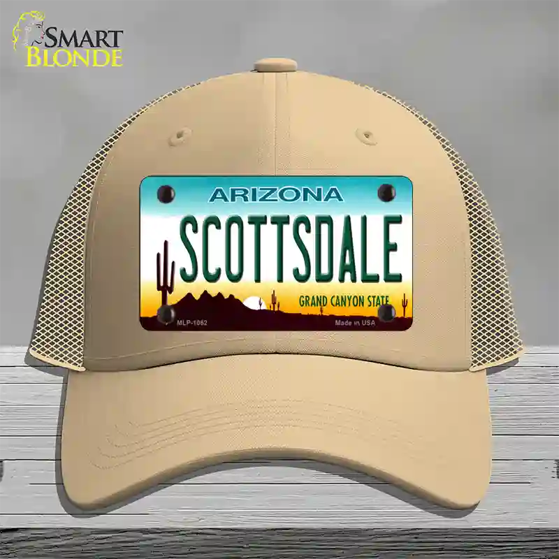 Scottsdale Arizona Novelty License Plate Hat Mesh / Khaki