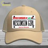 Wisconsin Girl Wisconsin Novelty License Plate Hat Mesh / Khaki