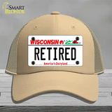 Retired Wisconsin Novelty License Plate Hat Mesh / Khaki