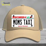 Moms Taxi Wisconsin Novelty License Plate Hat Mesh / Khaki