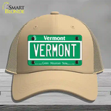 Vermont Green Mountain State Novelty License Plate Hat Mesh / Khaki