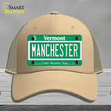 Manchester Vermont Novelty License Plate Hat Mesh / Khaki