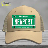 Newport Vermont Novelty License Plate Hat Mesh / Khaki