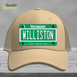 Williston Vermont Novelty License Plate Hat Mesh / Khaki