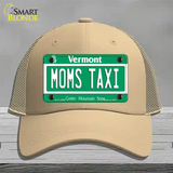 Moms Taxi Vermont Novelty License Plate Hat Mesh / Khaki