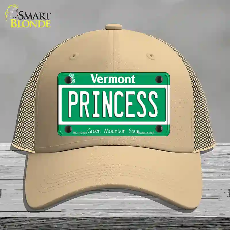 Princess Vermont Novelty License Plate Hat Mesh / Khaki